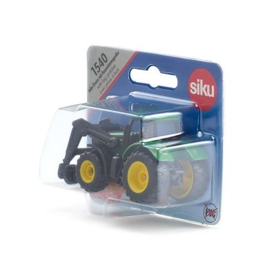 Трактор Siku 1540 John Deere с фронтальным погрузчиком для захвата брёвен