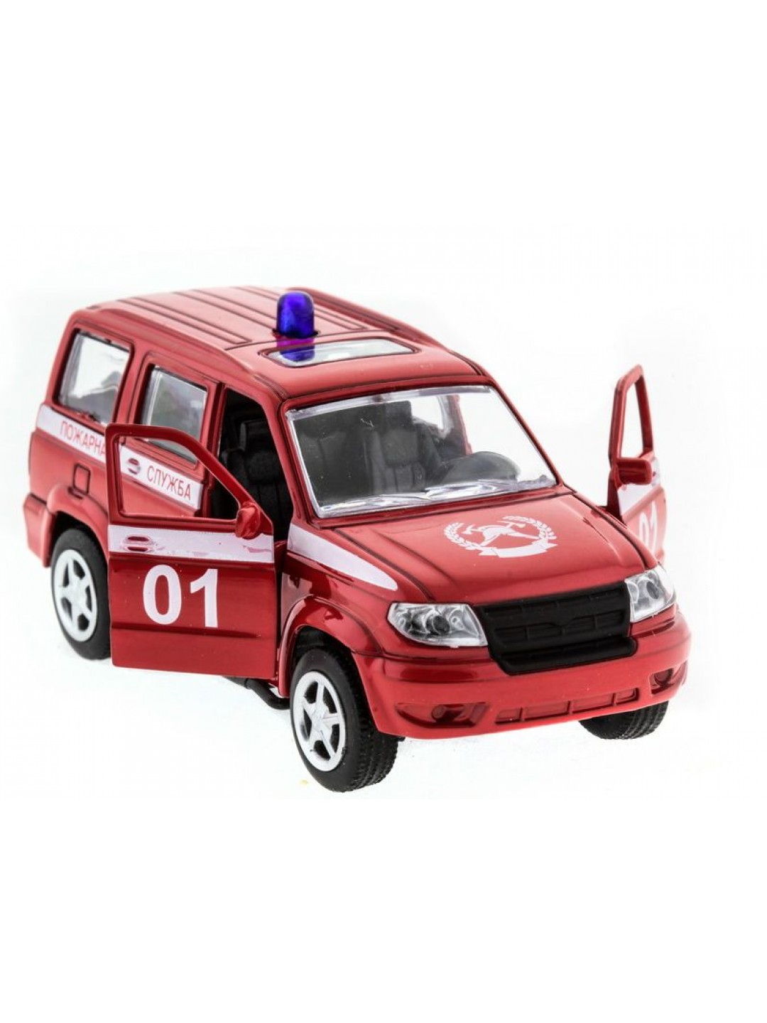 Машина "АВТОПАНОРАМА" инерц. УАЗ Патриот (пожарная) 1/50, в/к 12*7*5,5 см