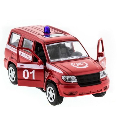 Машина "АВТОПАНОРАМА" инерц. УАЗ Патриот (пожарная) 1/50, в/к 12*7*5,5 см