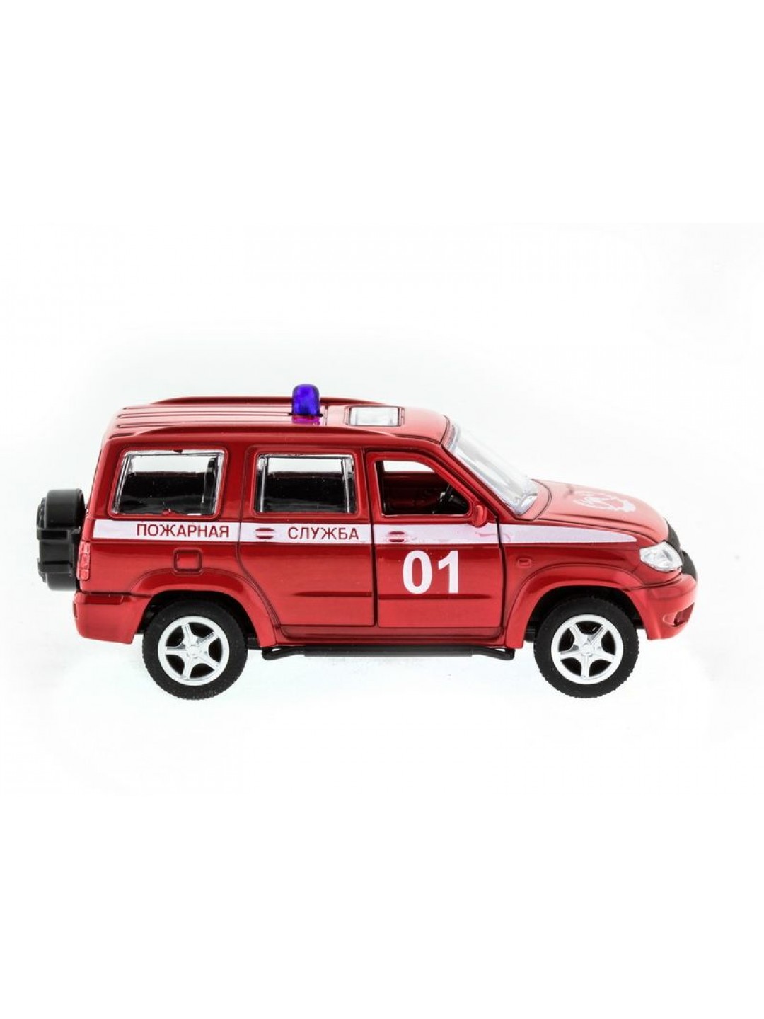 Машина "АВТОПАНОРАМА" инерц. УАЗ Патриот (пожарная) 1/50, в/к 12*7*5,5 см