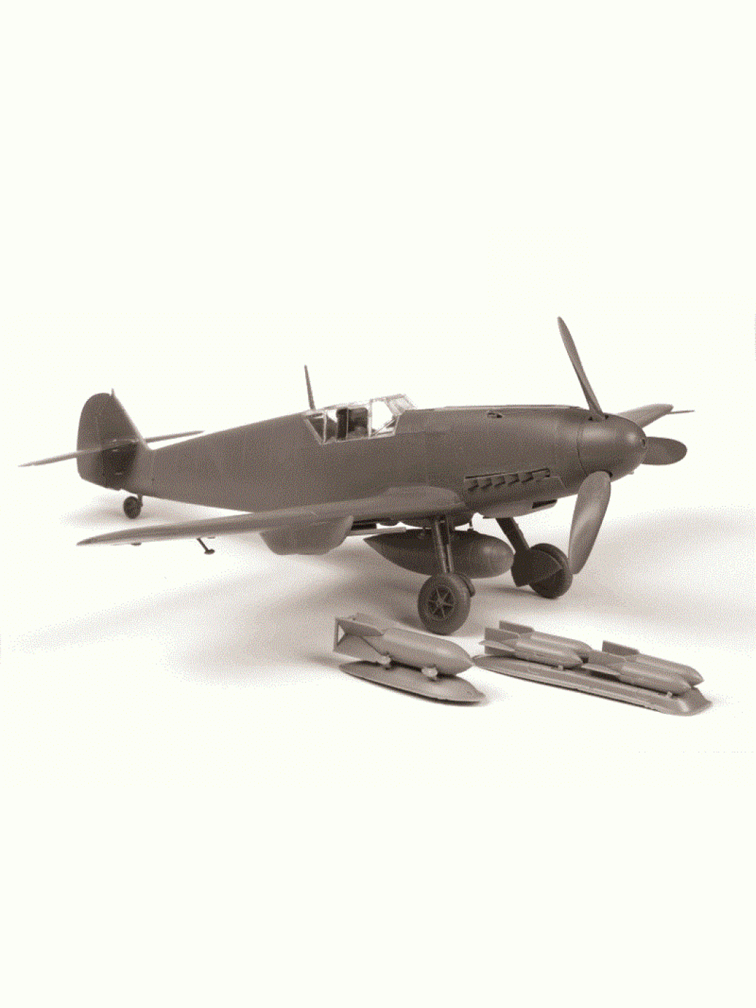 Сборная модель ZVEZDA Немецкий истребитель "Мессершмитт" Bf-109F4, 1/48