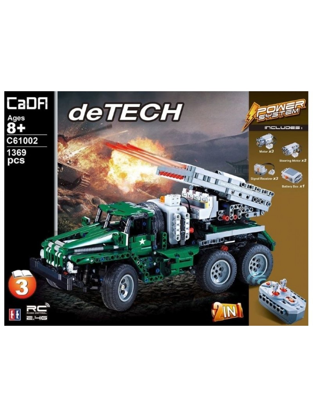 Радиоуправляемый конструктор CADA deTech боевая машина "Катюша" 2 в 1 (1369 деталей)