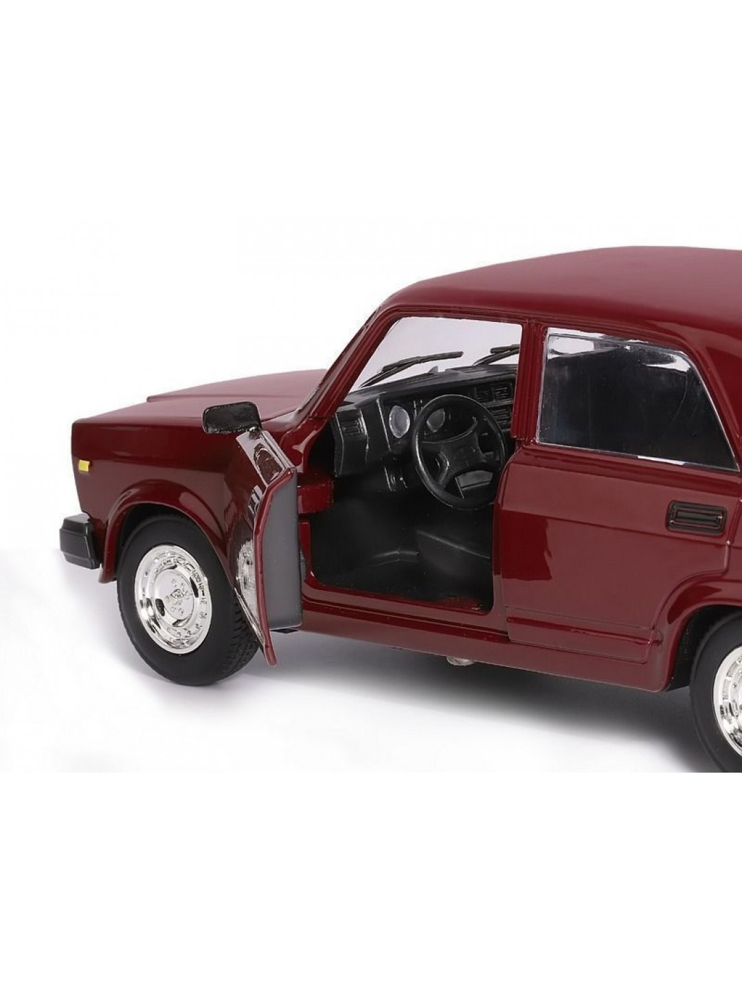 Машина "АВТОПАНОРАМА" ВАЗ 2107, 1/24, бордовый, инерция, в/к  24,5*12,5*10,5 см