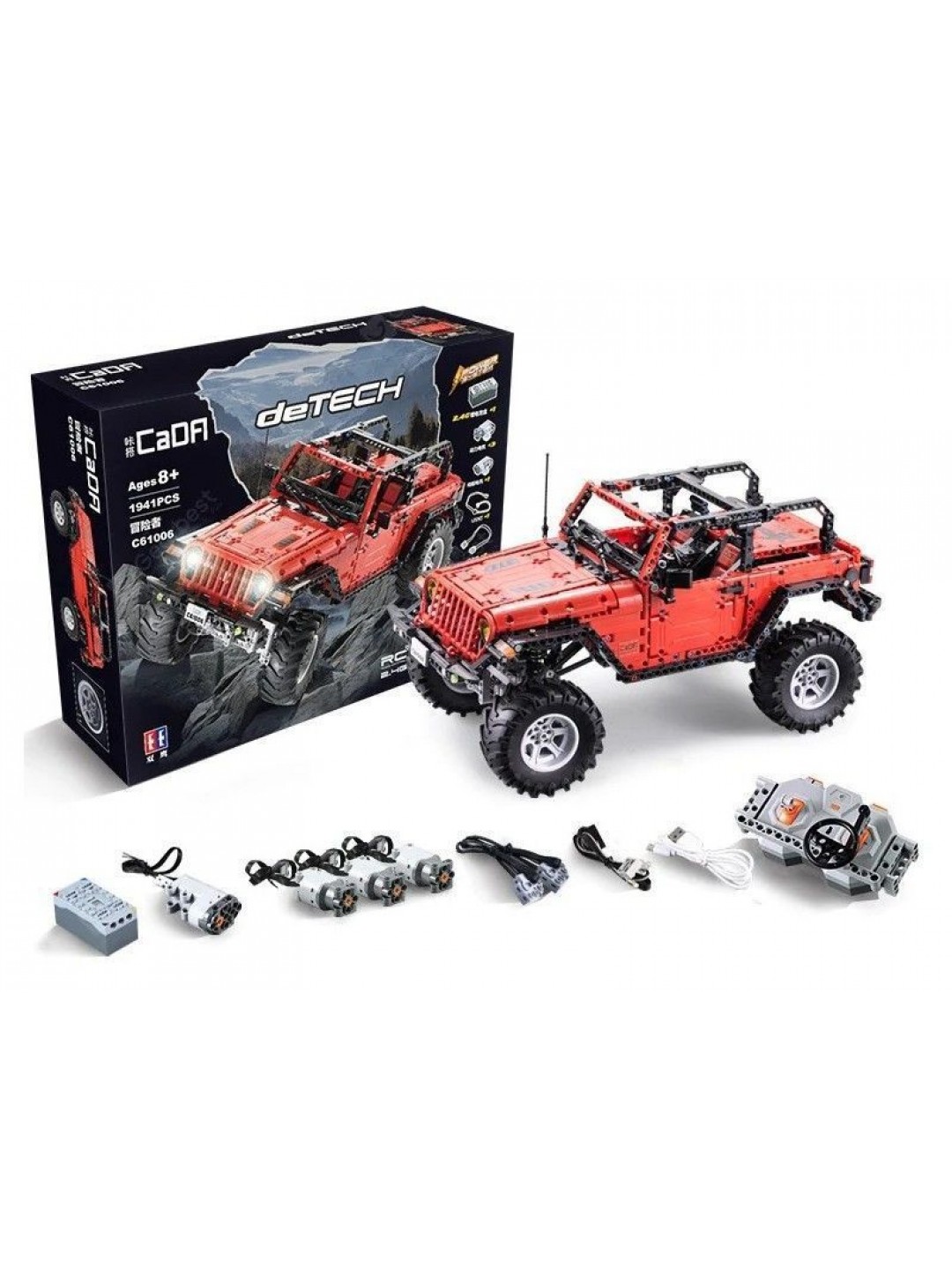 Радиоуправляемый конструктор CADA deTech Jeep Wrangler (1941 деталь)