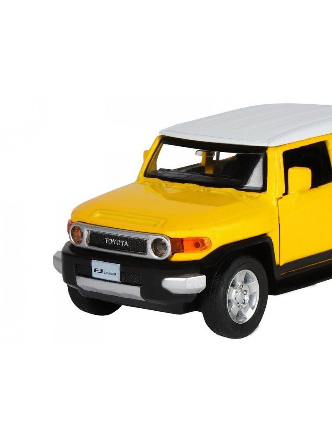 Машина "АВТОПАНОРАМА" Toyota FJ Cruiser,желтый, 1/32, свет, звук, инерция, в/к 17,5*13,5*9 см