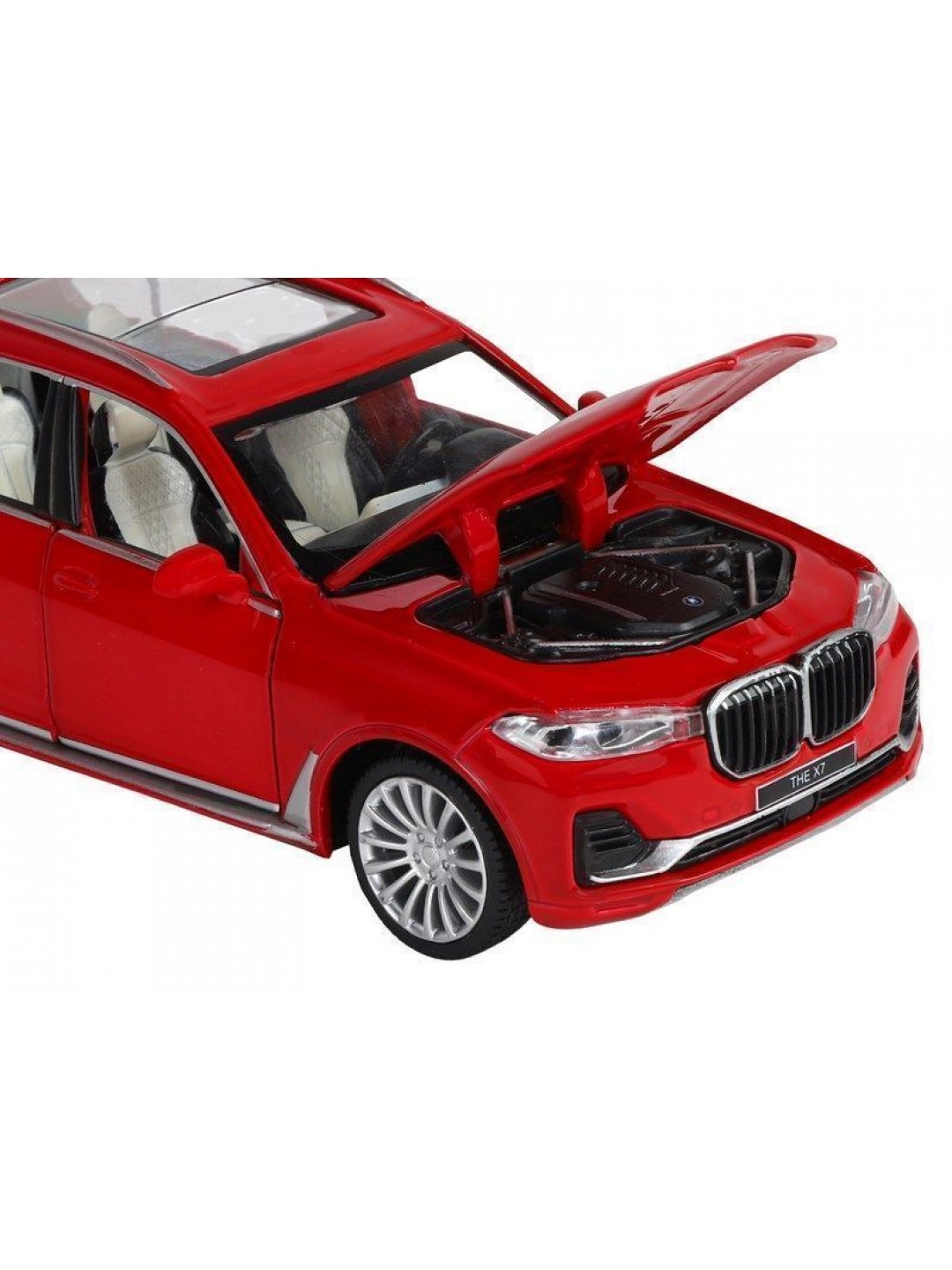 Машина "АВТОПАНОРАМА" BMW X7, красный, 1/32, свет, звук, инерция, в/к 17,5*13,5*9 см