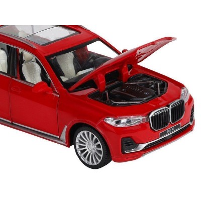 Машина "АВТОПАНОРАМА" BMW X7, красный, 1/32, свет, звук, инерция, в/к 17,5*13,5*9 см