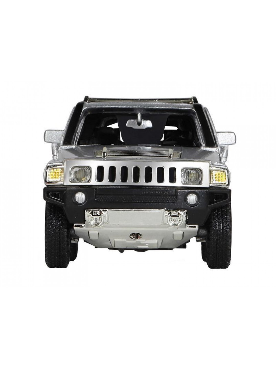 Машина "АВТОПАНОРАМА" Hummer H3, серебряный, 1/32, свет, звук, инерция, в/к 17,5*13,5*9 см