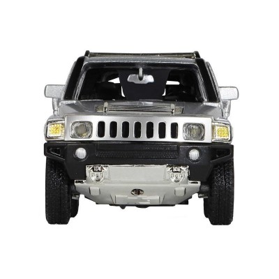Машина "АВТОПАНОРАМА" Hummer H3, серебряный, 1/32, свет, звук, инерция, в/к 17,5*13,5*9 см