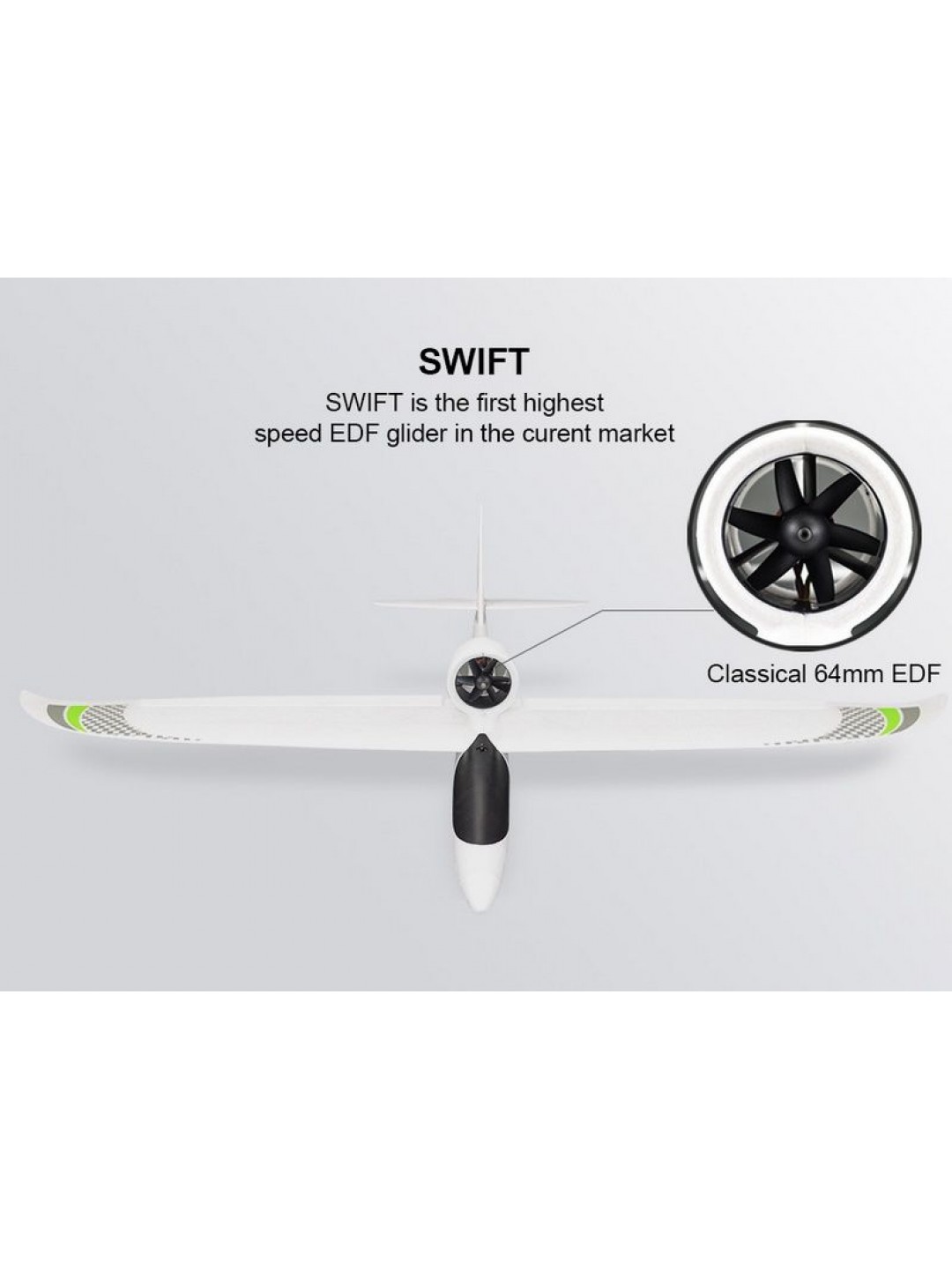 Радиоуправляемый планер Top RC Swift (EDF Power System) 1200мм 2.4G 4-ch LiPo RTF