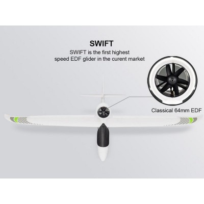 Радиоуправляемый планер Top RC Swift (EDF Power System) 1200мм 2.4G 4-ch LiPo RTF