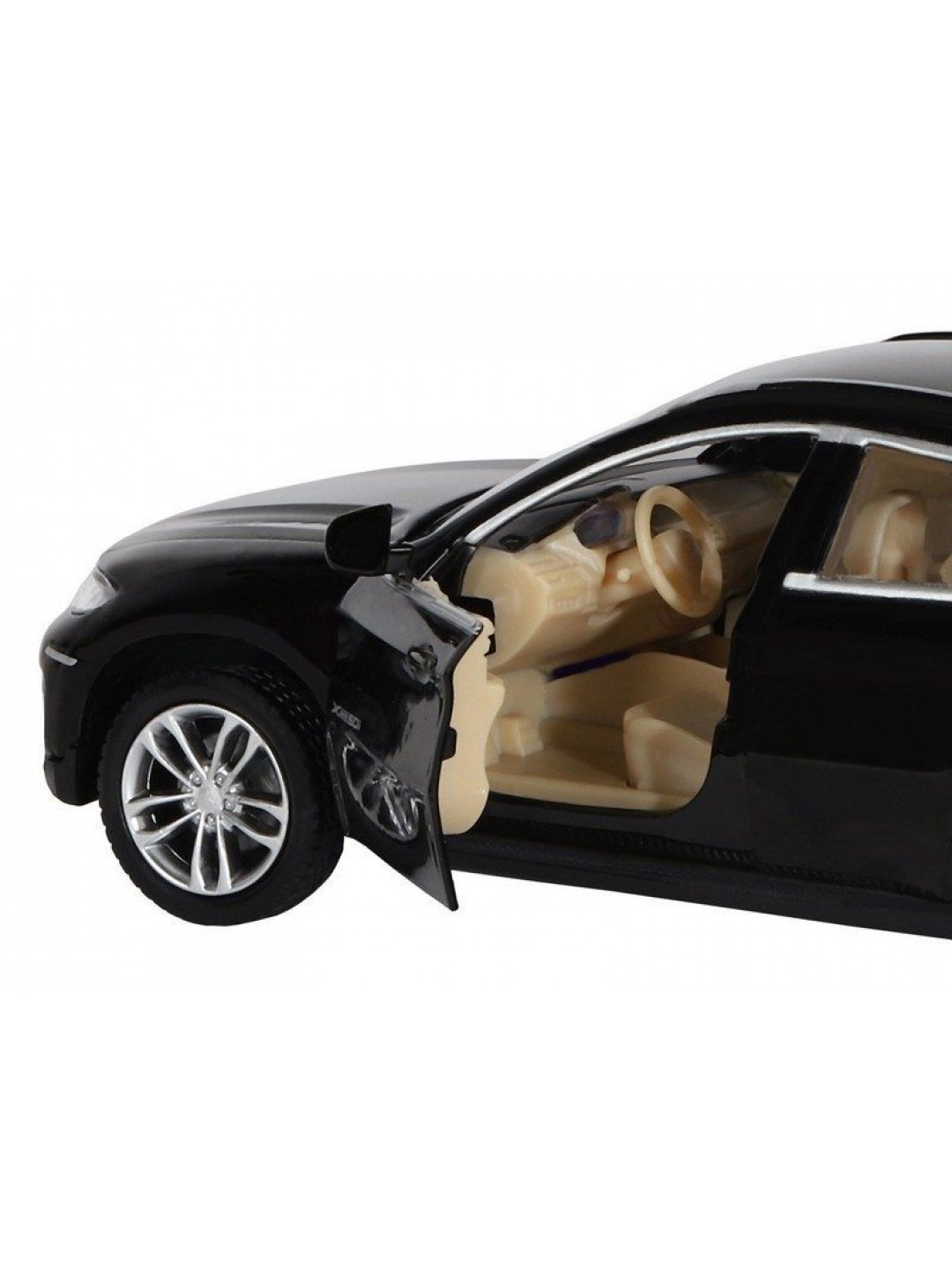 Машина "АВТОПАНОРАМА" BMW X6, черный, 1/32, свет, звук, инерция, в/к 17,5*13,5*9 см