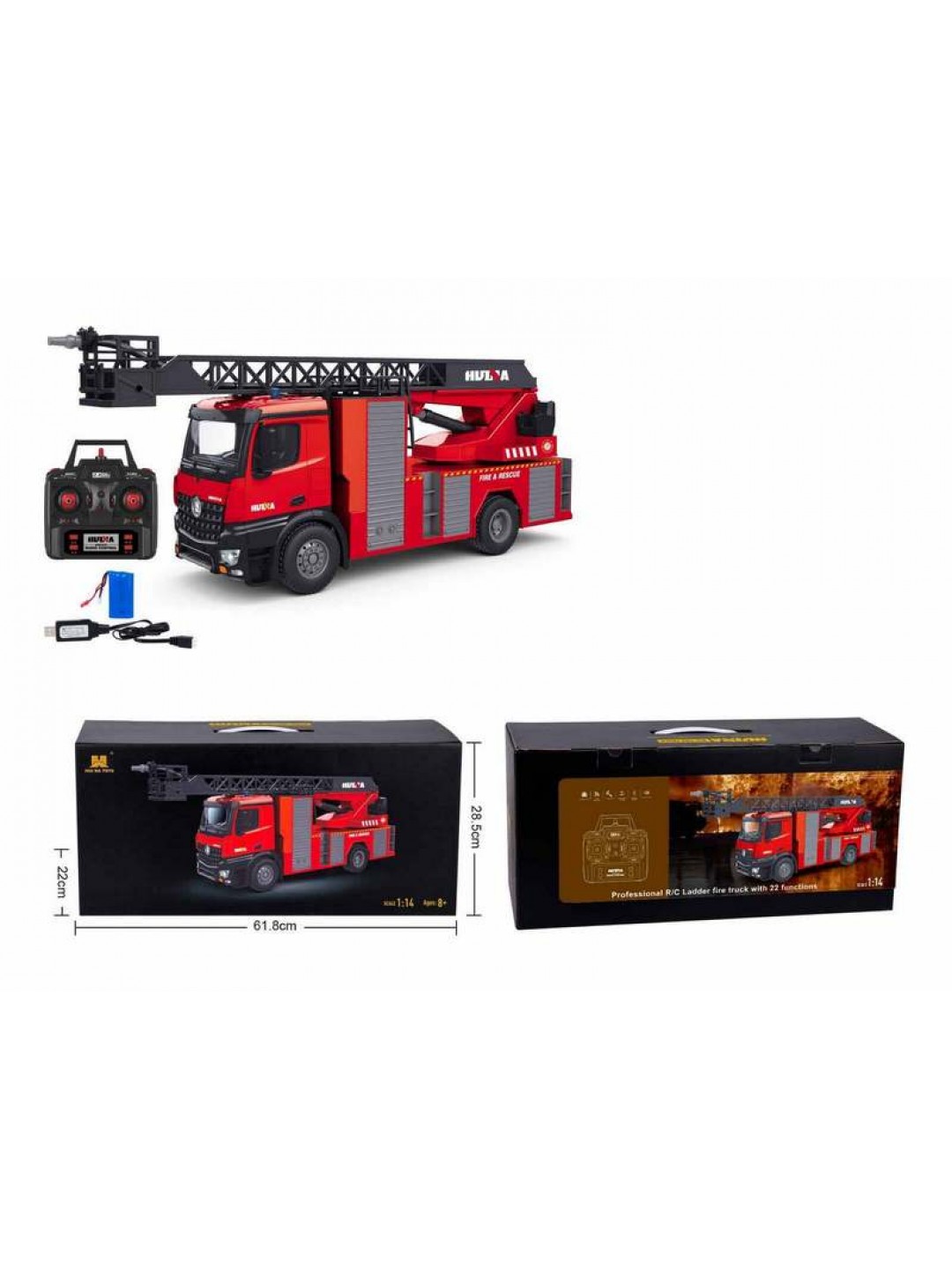 Радиоуправляемая пожарная машина-лестница HUI NA TOYS 2.4G 22CH 1/14 RTR