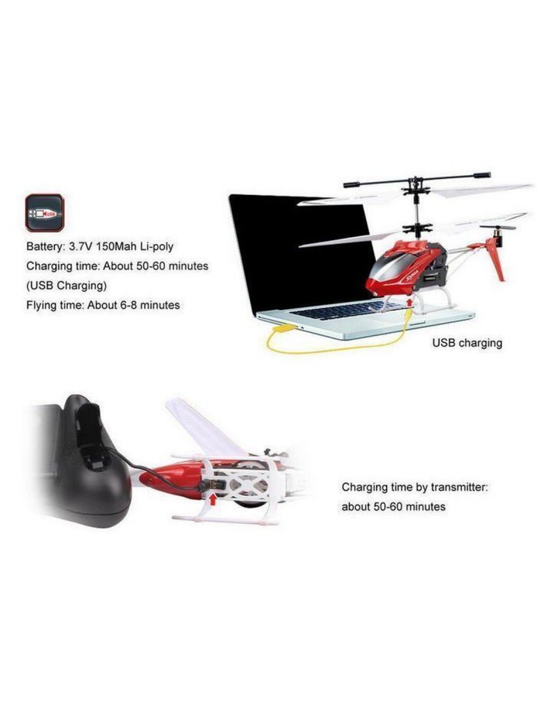Р/У вертолет Syma S5 (белый) IR RTF