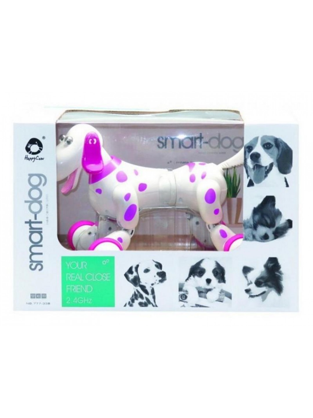 Радиоуправляемая робот-собака HappyCow Smart Dog 2.4G (розовая)