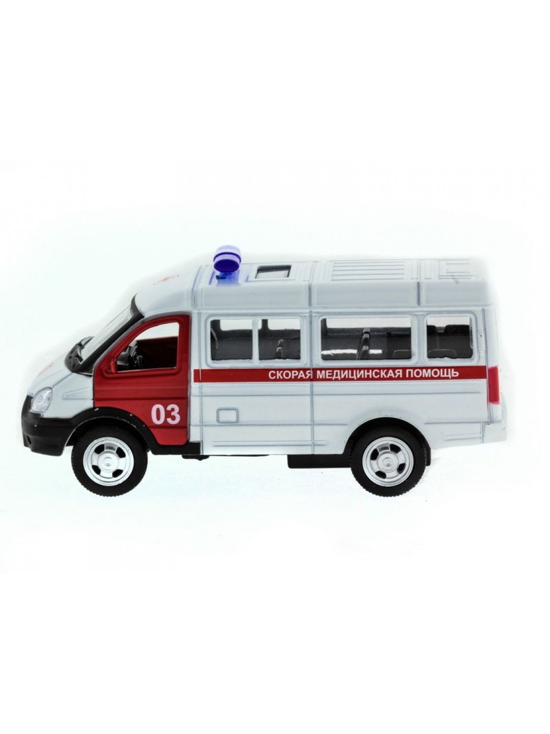 Машина "АВТОПАНОРАМА" инерц. "ГАЗель" (скорая) 1/50, в/к 14,5*8*5,5 см