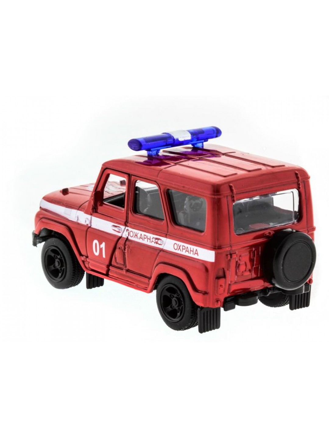 Машина "АВТОПАНОРАМА" инерц. УАЗ-469 (пожарная) 1/50, в/к 12*7*5,5 см