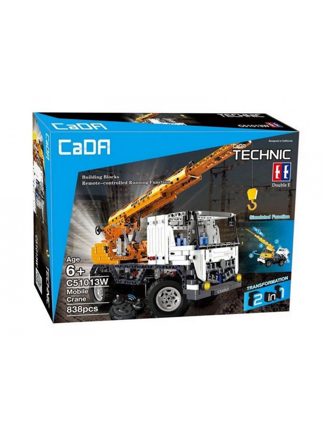 Р/У конструктор CaDA Technic автокран (839 деталей)