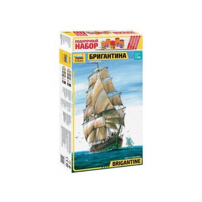 Сборная модель ZVEZDA Бригантина, подарочный набор, 1/100