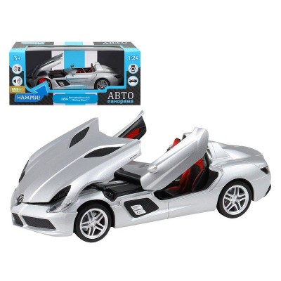 Машина "АВТОПАНОРАМА" Mercedes-Benz SLR McLaren Stirling Moss, 1/24, в/к 24,5*12,5*10,5 см