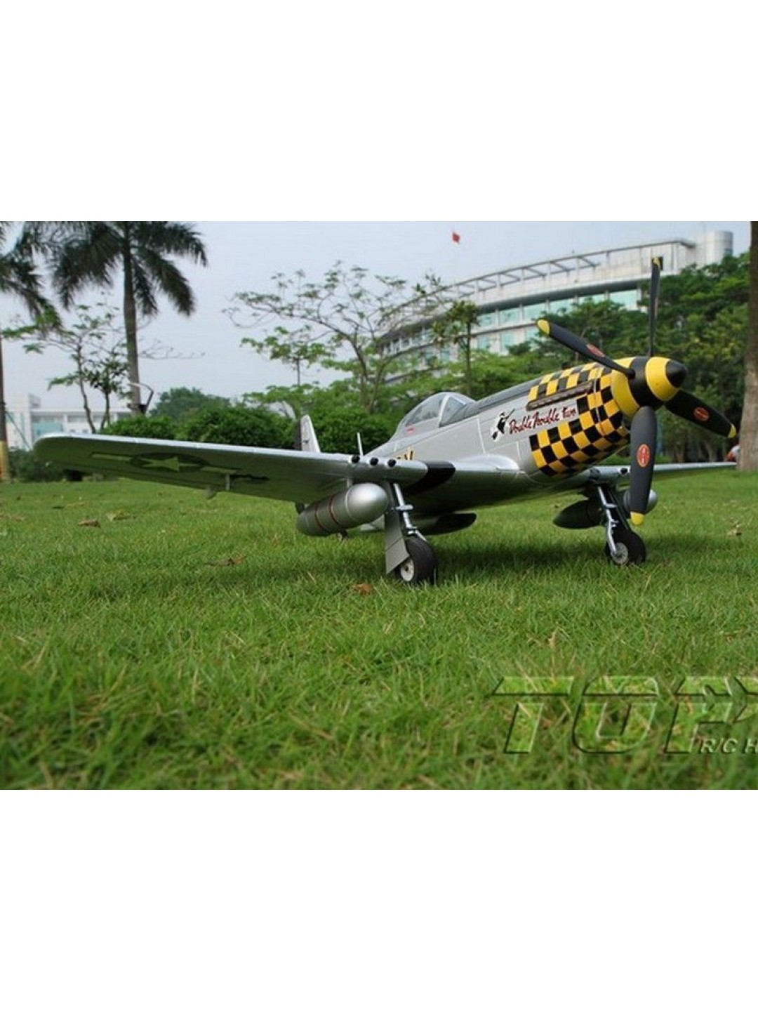 Радиоуправляемый самолет Top RC P-51D Pro желтый 750мм flight controller PNP