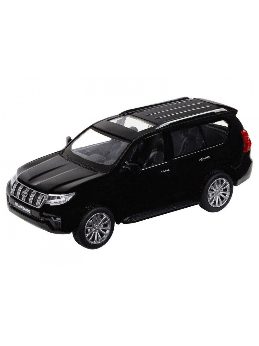Машина "АВТОПАНОРАМА" Land Cruiser Prado, черный, 1/32, свет, звук, инерция, в/к 17,5*13,5*9 см