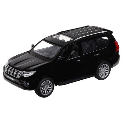 Машина "АВТОПАНОРАМА" Land Cruiser Prado, черный, 1/32, свет, звук, инерция, в/к 17,5*13,5*9 см