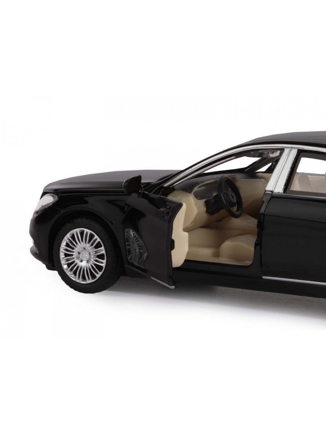 Машина "АВТОПАНОРАМА" Mercedes-Benz S600, черный, 1/32, свет, звук, инерция, в/к 17,5*13,5*9 см