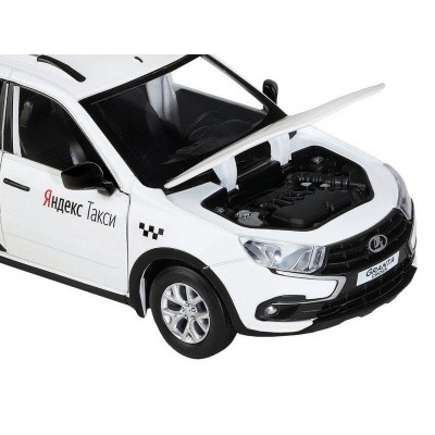Машина "АВТОПАНОРАМА" Яндекс.Такси LADA GRANTA CROSS, белый, 1/24, свет, звук, в/к 24,5*12,5*10,5см