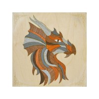 МАРКЕТРИ Картина на дереве 25X25 ВЕЛИКИЙ ДРАКОН МАРКЕТРИ Картина на дереве 25X25 ВЕЛИКИЙ ДРАКОН