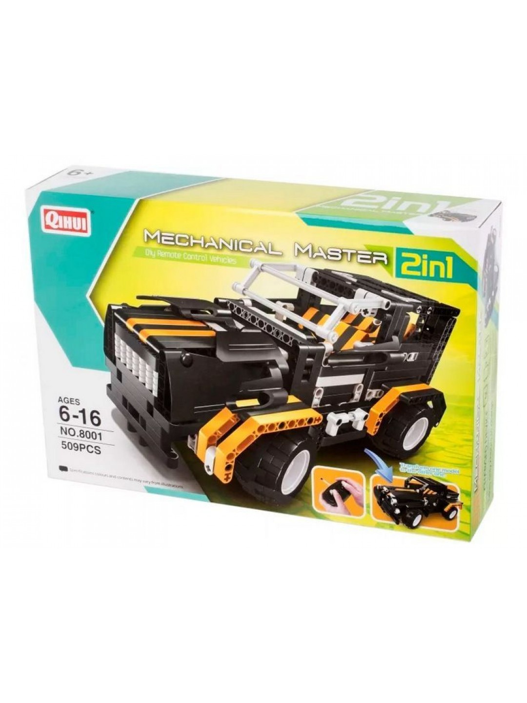 Р/У конструктор Qihui Mechanical Master 2 в 1 Джип и Пикап (509 деталей)