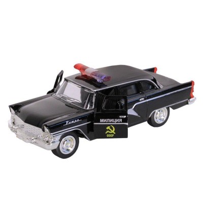 Машина "АВТОПАНОРАМА" "Милиция", черный, 1/48, инерция, в/к 14*5,5*6,6 см