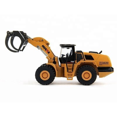 Металлический фронтальный погрузчик бревен HUI NA TOYS 1/50