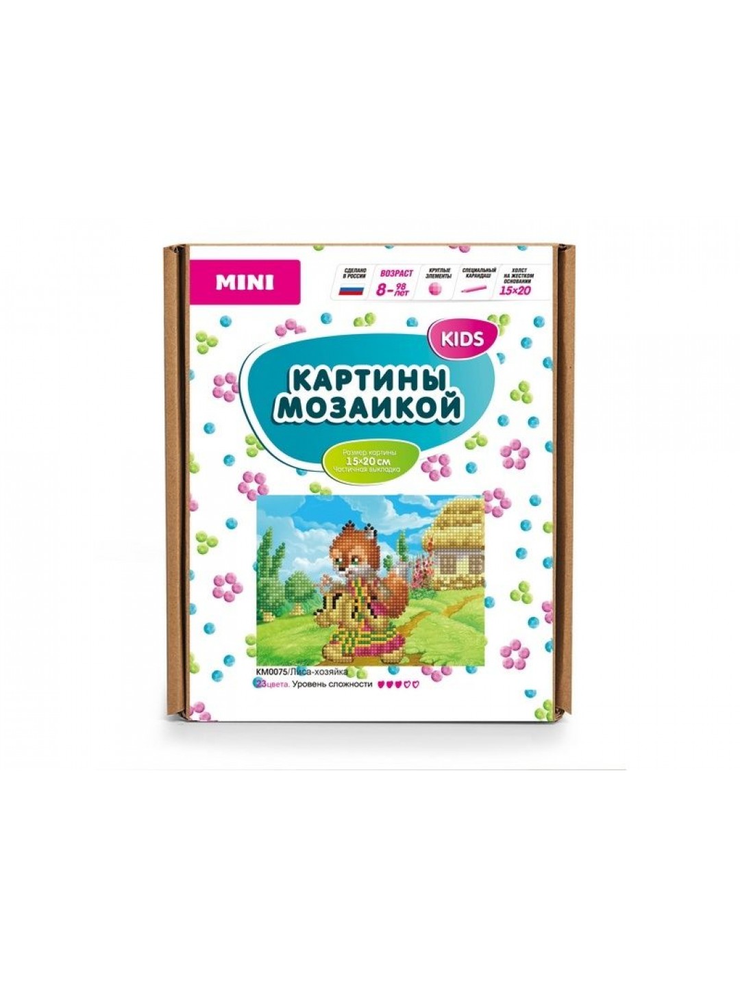 Алмазная мозаика (15х20) Лиса-хозяйка (23 цвета)