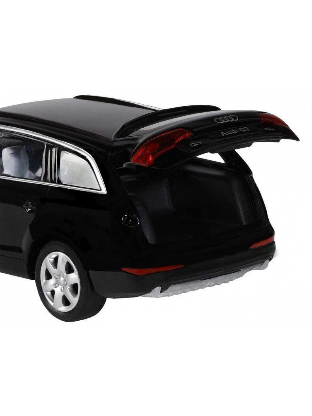 Машина "АВТОПАНОРАМА" Audi Q7, черный, 1/32, свет, звук, инерция, в/к 17,5*13,5*9 см