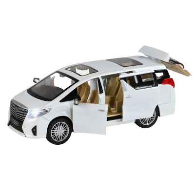 Машина "АВТОПАНОРАМА" Toyota Alphard, белый, 1/29, свет, звук, инерция, в/к 20*10*11 см
