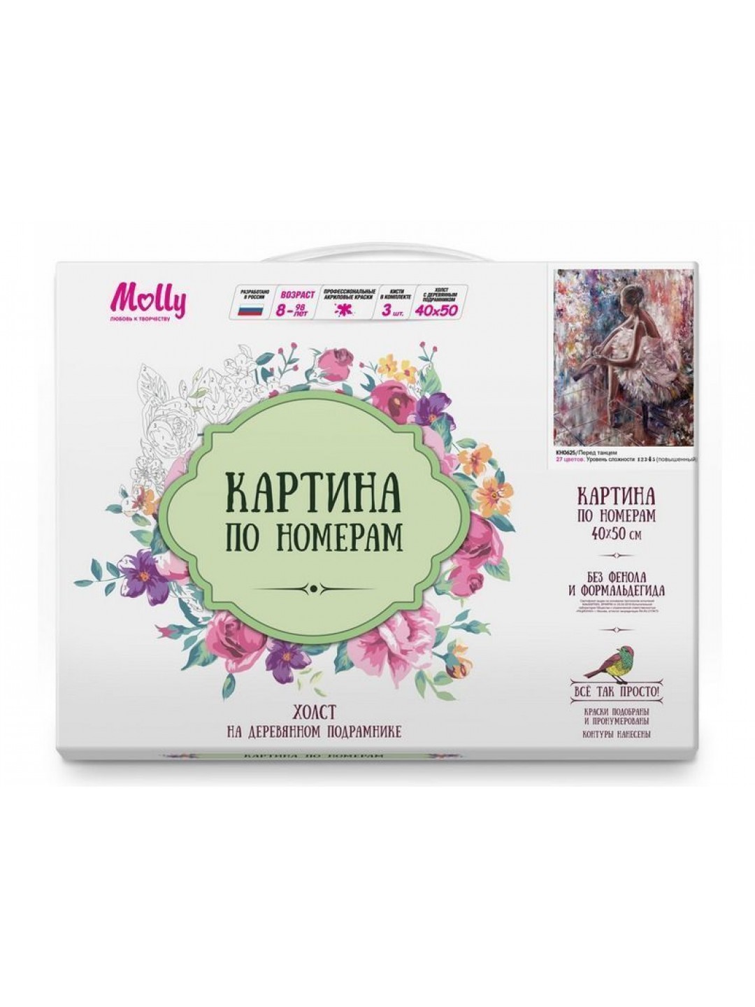 Картина по номерам 40х50 Перед танцем (27 цветов)