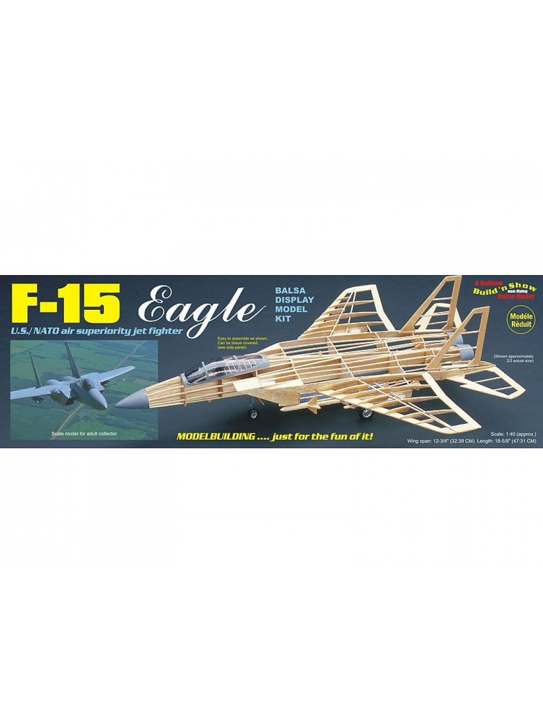 Сборная дер.модель.Самолет F-15 Eagle. Guillows 1:40