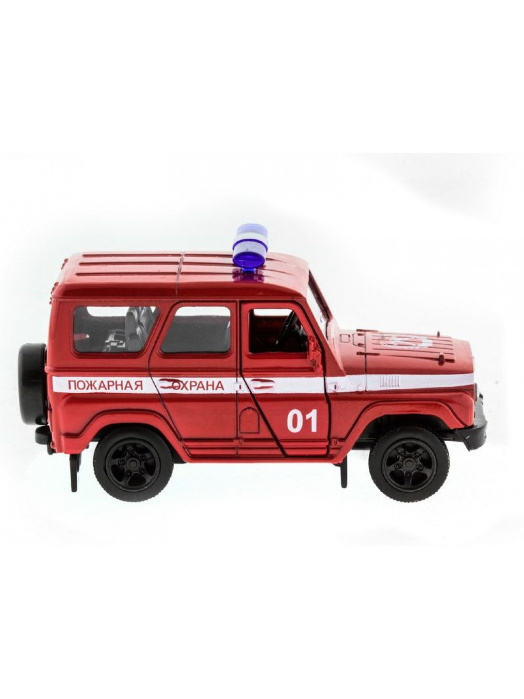 Машина "АВТОПАНОРАМА" инерц. УАЗ-469 (пожарная) 1/50, в/к 12*7*5,5 см