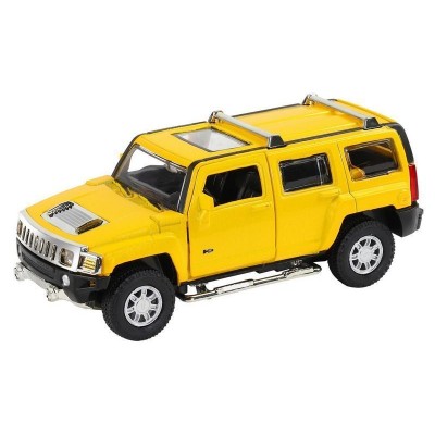 Машина "АВТОПАНОРАМА" Hummer H3, желтый, 1/32, свет, звук, инерция, в/к 17,5*13,5*9 см