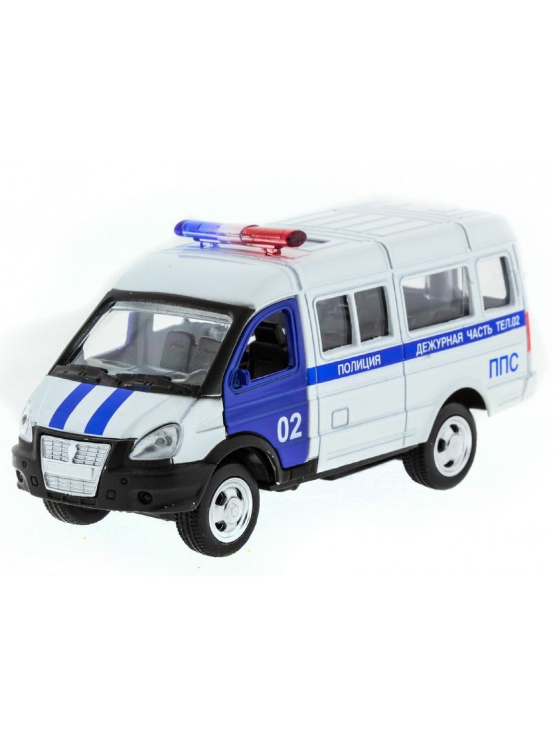 Машина "АВТОПАНОРАМА" инерц. "ГАЗель"(полиция) 1/50, в/к 14,5*8*5,5 см
