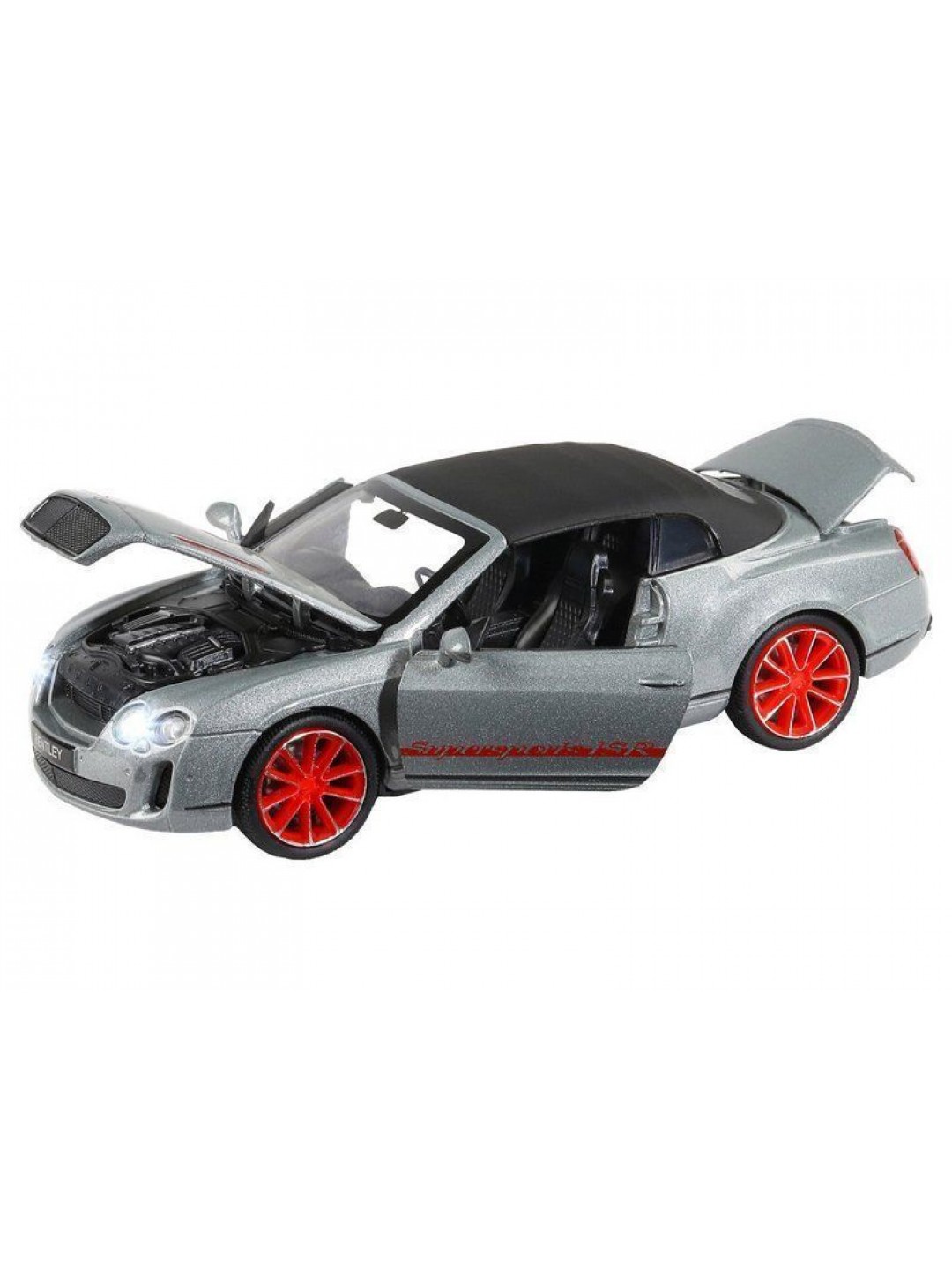 Машина "АВТОПАНОРАМА" Bentley Continental Supersports ISR, серебряный, 1/32, в/к 17,5*13,5*9 см
