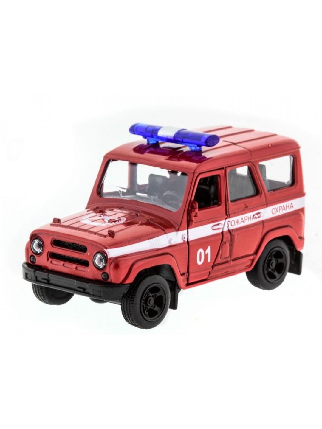 Машина "АВТОПАНОРАМА" инерц. УАЗ-469 (пожарная) 1/50, в/к 12*7*5,5 см