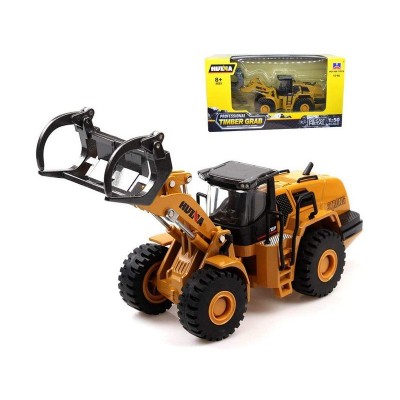 Металлический фронтальный погрузчик бревен HUI NA TOYS 1/50