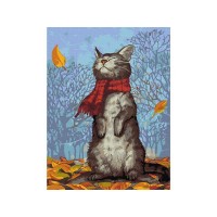 Картина по номерам с цв. схемой на холсте 30х40 КОТ В ШАРФЕ (20 цветов) Картина по номерам с цв. схемой на холсте 30х40 КОТ В ШАРФЕ (20 цветов)