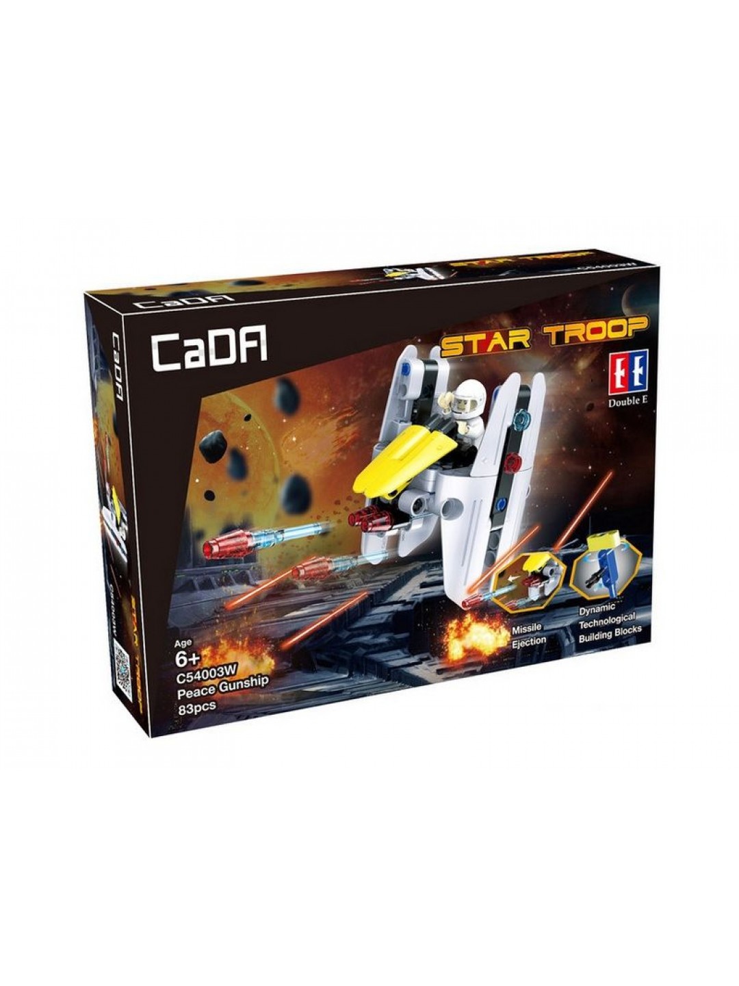 Конструктор CaDA Technic звездный отряд, соберите звездный корабль с C54001W+02W+04W (83 детали)