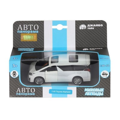 Машина "АВТОПАНОРАМА" Toyota Alphard, белый, 1/43, инерция, откр. двери, в/к 17,5*12,5*6,5 см