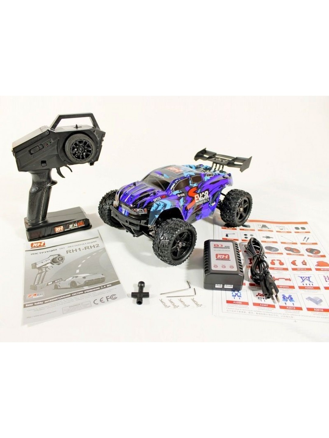 Радиоуправляемая трагги Remo Hobby S EVO-R (синий) 4WD 2.4G 1/16 RTR