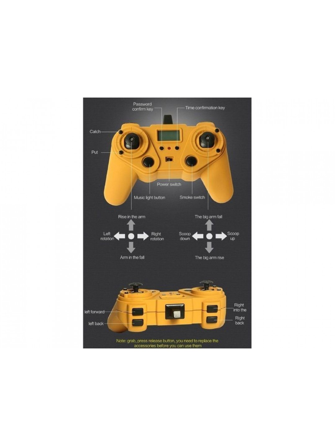 Радиоуправляемый экскаватор HUI NA TOYS 2.4G 23CH 1/14 RTR + Li-Po и З/У