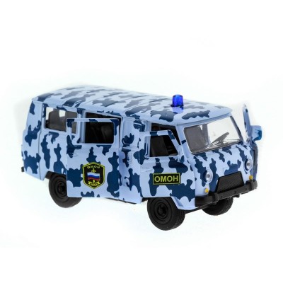 Машина "АВТОПАНОРАМА" инерц. УАЗ-452 (ОМОН) 1/50, в/к 12*7*5,5 см